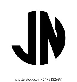 Diseño inicial del logotipo de J y N en forma circular