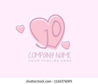 Initial J O with love logo template vector