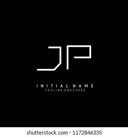 Initial J P minimalist modern logo identity vector