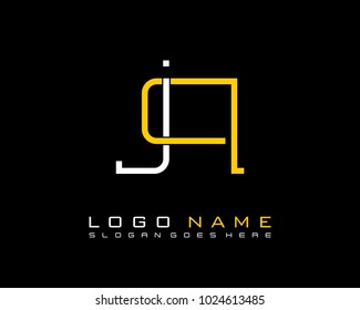 Initial J and Q minimalist logo template vector