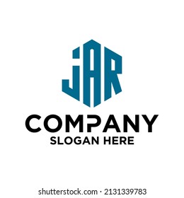 Vector de logotipo de J A R hexagonal inicial