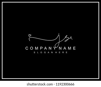 Initial J S handwriting logo template vector