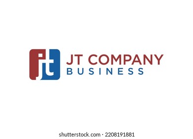 Initial J T letter logo design minimalist simple modern icon symbol technology company 