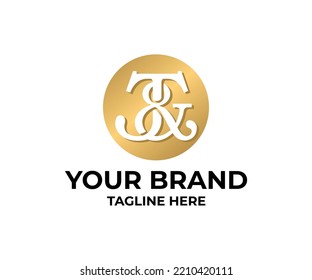 Initial J And T Luxury Logo With Gold Concept