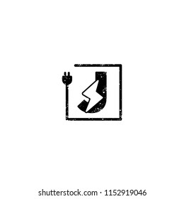 initial J using flash electrical logo template