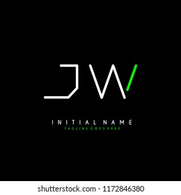 Initial J W minimalist modern logo identity vector