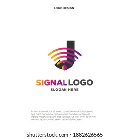 comunicación de conexión inalámbrica J inicial creativa plantilla de logotipo vector ilustración