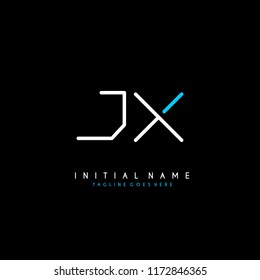 Initial J X minimalist modern logo identity vector