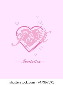 Initial J & X wedding invitation logo template vector