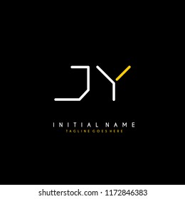 Initial J Y minimalist modern logo identity vector