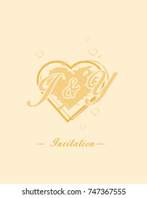 Initial J & Y wedding invitation logo template vector