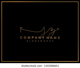 Initial J Z handwriting logo template vector