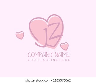 Initial J Z with love logo template vector