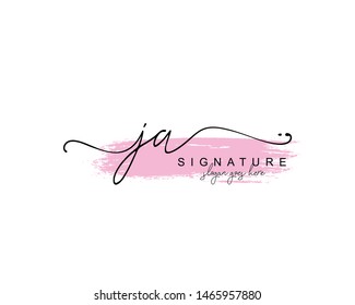 Initial JA beauty monogram and elegant logo design, handwriting logo of initial signature, wedding, fashion, floral and botanical with creative template.