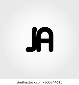 initial ja black business logo