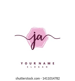Initial JA handwriting logo template vector