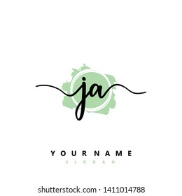 Initial JA handwriting logo template vector