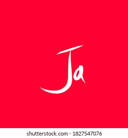 Initial Ja handwriting logo template vector