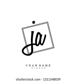Initial JA handwriting logo vector