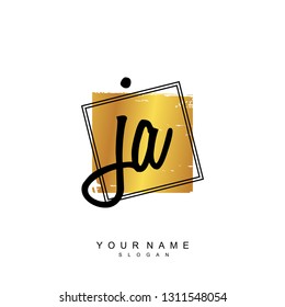 Initial JA handwriting logo vector