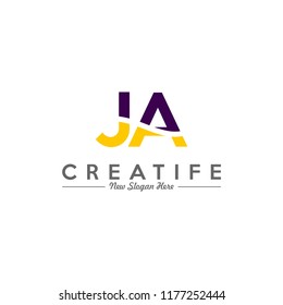 Initial JA logo concepts template vector