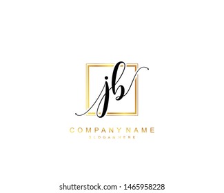 Initial JB beauty monogram and elegant logo design, handwriting logo of initial signature, wedding, fashion, floral and botanical with creative template.