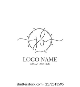 Initial JB beauty monogram and elegant logo design, handwriting logo of initial signature, wedding, fashion, floral and botanical with creative template.