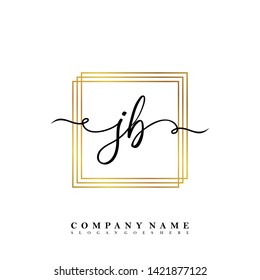 Initial JB handwriting beauty logo template vector