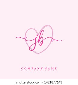 Initial JB handwriting beauty logo template vector