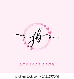 Initial JB handwriting beauty logo template vector