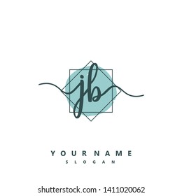 Initial JB handwriting logo template vector
