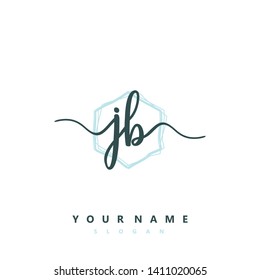 Initial JB handwriting logo template vector