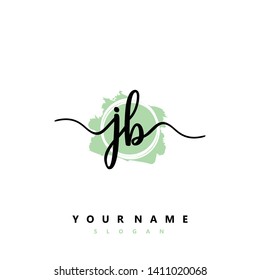 Initial JB handwriting logo template vector