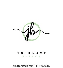 Initial JB handwriting logo template vector