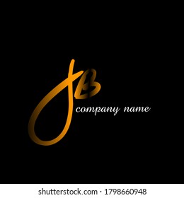 Initial JB handwriting logo template vector