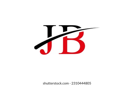 Initial JB letter Logo With Swoosh Design Graphic Vector Template for Business and Company Identity.