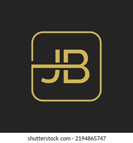 Initial JB Letters Square Shape Icon Logo Design.