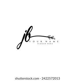 Initial JB logo handwriting floral typography ornament