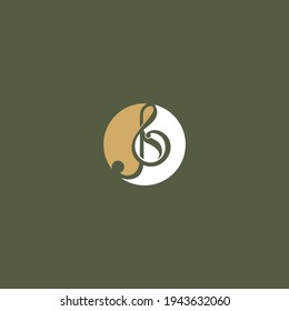 Initial JB logo in the shape of music notes with negative style