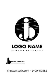 Initial JB negative space logo with circle template