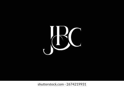 Diseño inicial del logotipo de la letra JBC. Diseño elegante del logotipo del monograma con los Elementos decorativos y la tipografía
