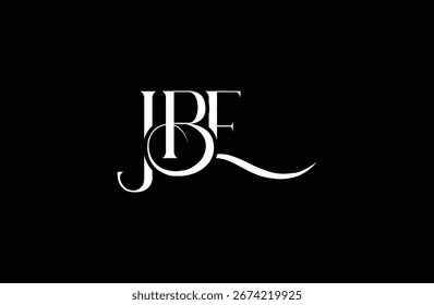 Diseño inicial del logotipo de la letra JBE. Diseño elegante del logotipo del monograma con los Elementos decorativos y la tipografía
