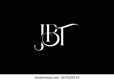 Initial JBT letter logo design. Elegant Monogram Logo Design with Decorative Elements and Typography