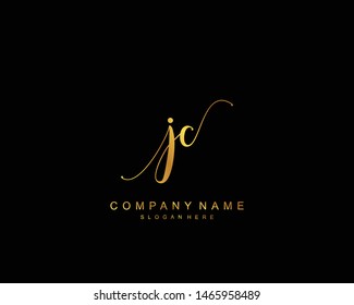 Initial JC beauty monogram and elegant logo design, handwriting logo of initial signature, wedding, fashion, floral and botanical with creative template.