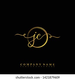 Initial JC handwriting beauty logo template vector