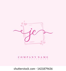 Initial JC handwriting beauty logo template vector