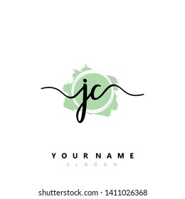 Initial JC handwriting logo template vector
