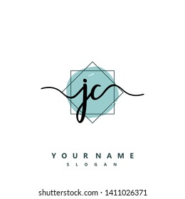 Initial JC handwriting logo template vector