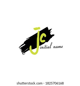 Initial Jc handwriting logo template vector