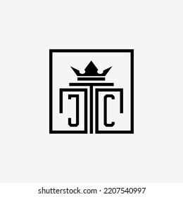 Logotipo inicial de JC Law Firme y vector de la plantilla de diseño de iconos